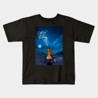 Guitar on the beach (Regular) Kids T-Shirt